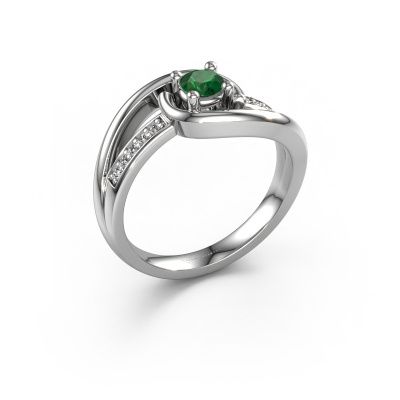 Ring Aylin 950 platinum emerald 4 mm
