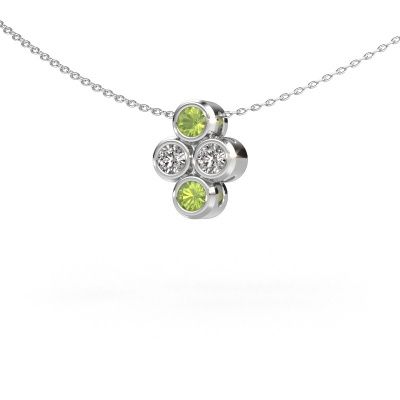 Pendant Judi 950 platinum peridot 3.4 mm