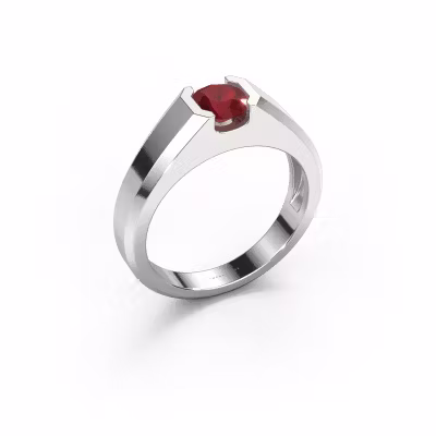 Men's ring Indigo 950 platinum ruby 6 mm