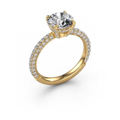 Engagement ring Saskia RND 2 585 gold lab grown diamond 2.784 crt