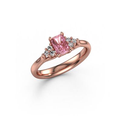 Engagement ring Monika RAD 585 rose gold pink lab grown diamond 6x4 mm