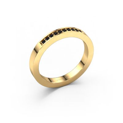 Vorsteckring Loes 3 585 Gold Schwarz Diamant 0.12 crt