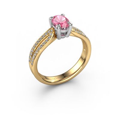 Engagement ring Antonia ovl 2 585 gold pink sapphire 7x5 mm