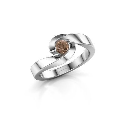 Ring Sheryl 950 platina bruine diamant 0.25 crt
