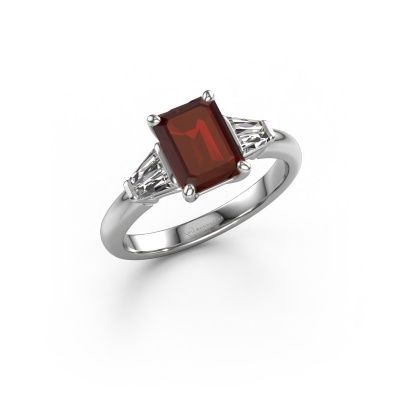 Engagement ring Kina EME 950 platinum garnet 8x6 mm