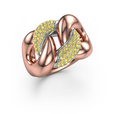 Ring Kylie 2 15mm 585 rose gold yellow sapphire 0.8 mm