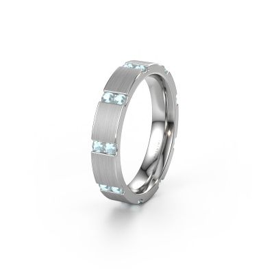 Weddings ring WH2132L14BM 585 white gold aquamarine ±0.16x0.09in