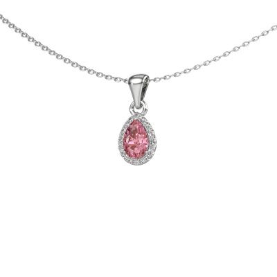 Pendant Seline per 950 platinum pink lab grown diamond 6x4 mm