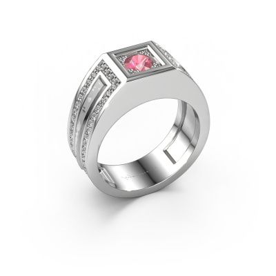 Men's ring Lando 950 platinum tourmaline pink 4.7 mm