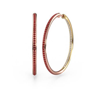 Créoles Sina 35mm 585 or rose rubis 1.1 mm