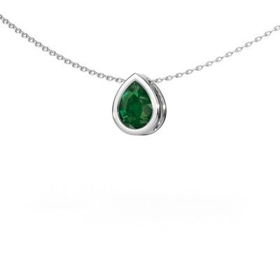 Pendant Lavon PER 950 platinum emerald 8x6 mm