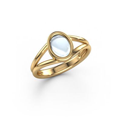 Ring Lieselotte 585 gold aquamarine 9x7 mm