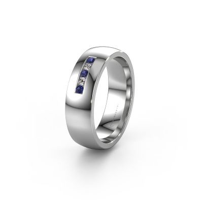 Wedding ring WH0107L26BP 950 platinum sapphire ±0.24x0.08 in