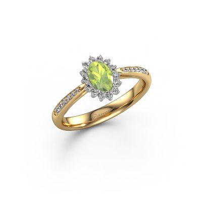 Engagement ring Tilly ovl 2 585 gold peridot 7x5 mm