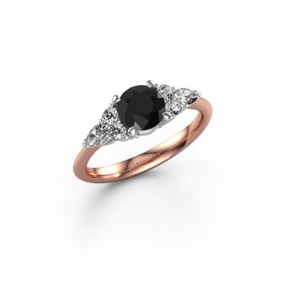 Engagement ring Melani RND 585 rose gold black diamond 1.50 crt