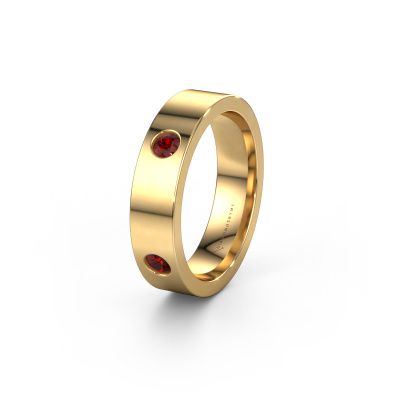 Wedding ring WH0104L15BP 585 gold garnet 3 mm ±4x2 mm