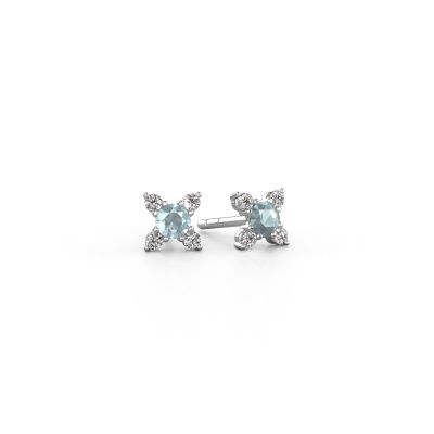 Earrings Nina 950 platinum aquamarine 3 mm