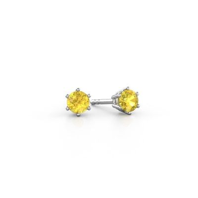 Earrings Fay 950 platinum yellow sapphire 4.2 mm