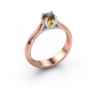Verlobungsring Nisa 585 Roségold Rauchquarz 4.2 mm