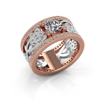 Ring Severine 585 rosé goud diamant 1.405 crt