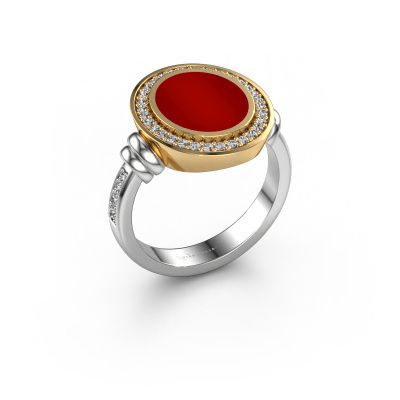 Signet ring Servie 2 585 white gold carnelian 12x10 mm