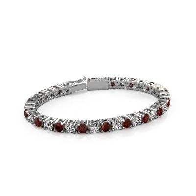 Tennis bracelet Karin 5 mm 750 white gold garnet 5 mm