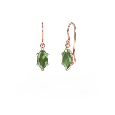 Pendants d'oreilles Laurie MRQ 1 585 or rose vert tourmaline 10x5 mm
