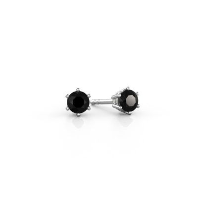 Boucles d'oreilles Fay 585 or blanc diamant noir 0.36 crt
