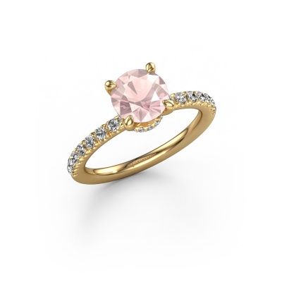 Engagement ring Crystal rnd 4 585 gold morganite champagne 7 mm