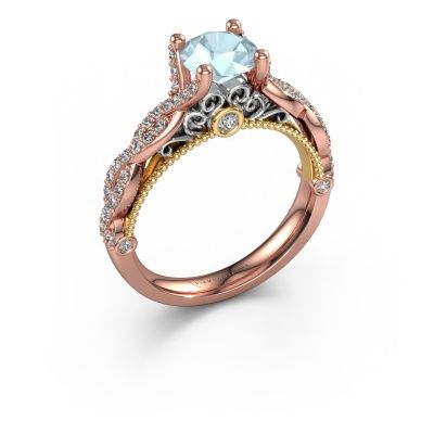 Verlobungsring Chantelle 585 Roségold Aquamarin 6.5 mm