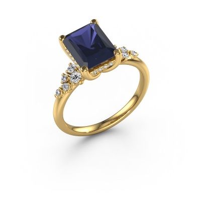 Engagement ring Emma RAD 585 gold sapphire 9x7 mm