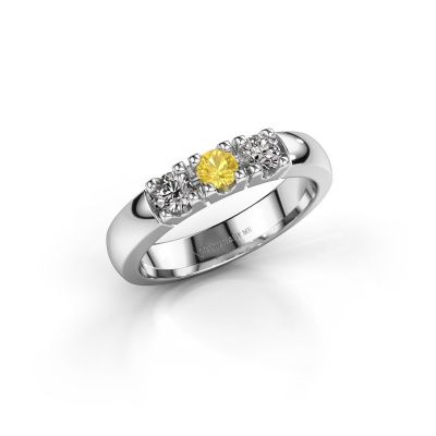 Ring Rianne 3 585 Weißgold Gelb Saphir 3.4 mm