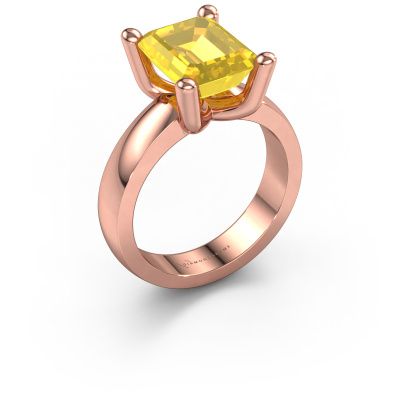 Ring Clelia EME 585 rose gold yellow sapphire 10x8 mm