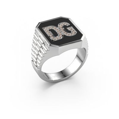 Rolex Stil Ring Stephan 3 585 Weißgold Braun Diamant 0.005 crt