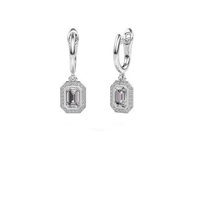 Pendants d'oreilles Noud EME 585 or blanc diamant 0.70 crt