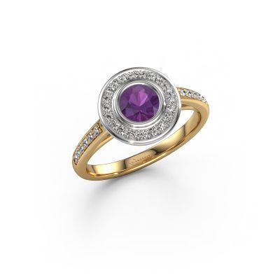 Engagement ring Noud 2 RND 585 gold amethyst 5 mm