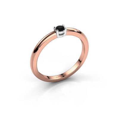 Ring Michelle 1 585 rosé goud zwarte diamant 0.096 crt