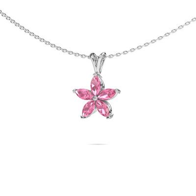 Pendant Sylvana 585 white gold pink sapphire 5x2.5 mm