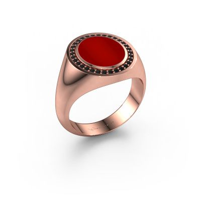 Chevalière Adam 2 585 or rose cornaline 12x10 mm