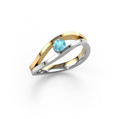 Ring Sigrid 1 585 white gold blue topaz 4 mm