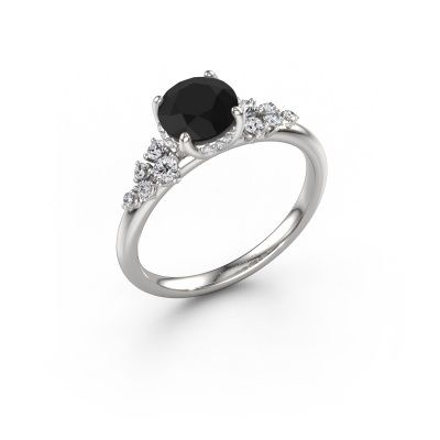 Engagement ring Emma RND 585 white gold black diamond 1.551 crt