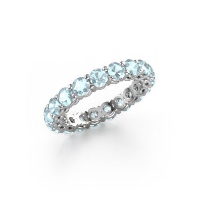 Stackable ring Michelle full 3.4 950 platinum aquamarine 3.4 mm