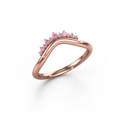 Stackable ring Lyla A 585 rose gold pink sapphire 1.8 mm