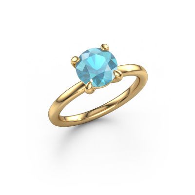 Engagement ring Simone RND 1 585 gold blue topaz 7.3 mm