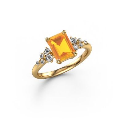 Ring Royce EME 585 gold citrin 8x6 mm