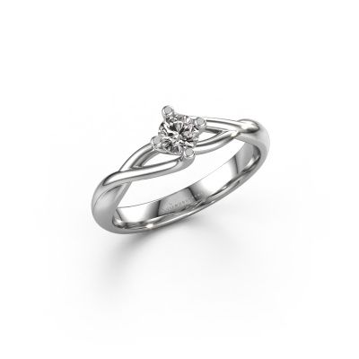 Engagement ring Paulien 950 platinum zirconia 4 mm