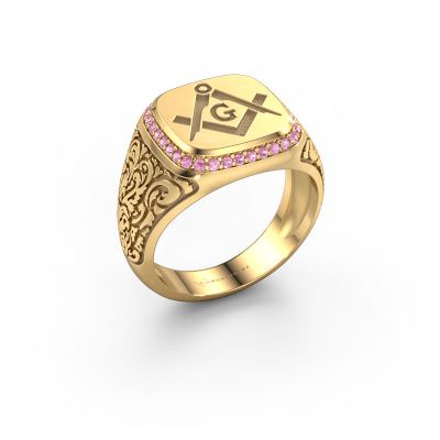 Bague pour homme Johan 2 585 or jaune saphir rose 1.2 mm