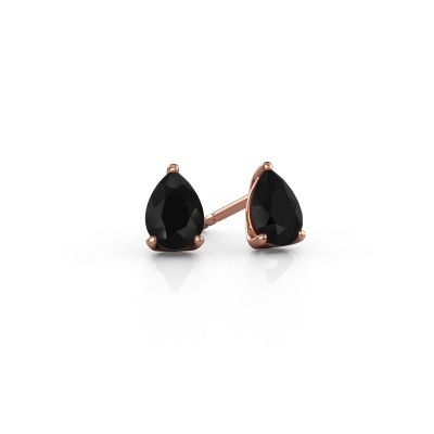 Clous d'oreilles Sam PER 585 or rose diamant noir 1.00 crt