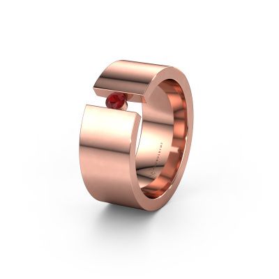 Wedding ring WH0146L18BP 585 rose gold ruby ±8x2 mm