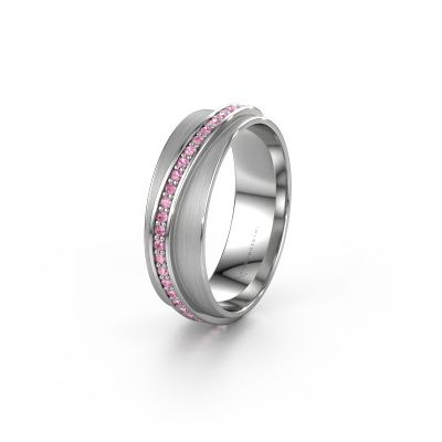 Bague de mariage WH2126L 585 or blanc saphir rose ±6x1.7 mm